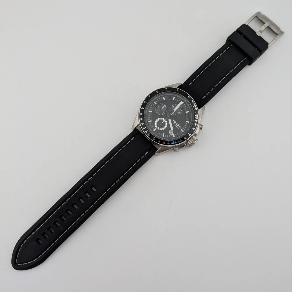 Fossil Decker CH25731E Men's Chronograph Black Dial Tachymeter 44mm Watch